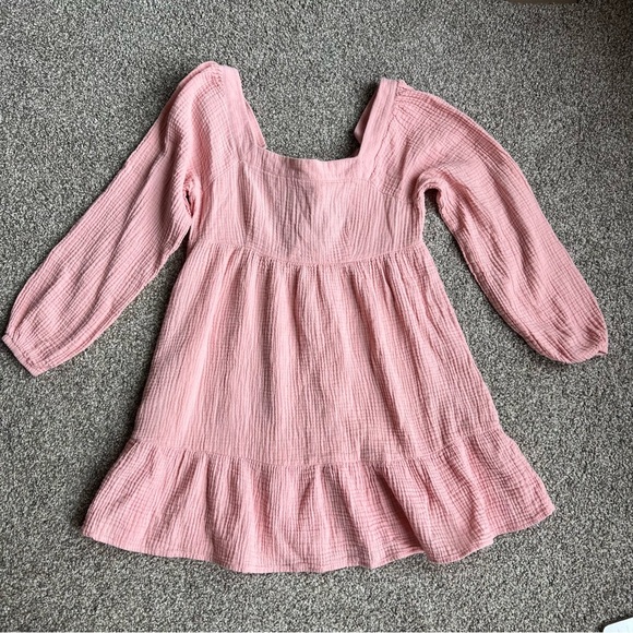 Allison & Kelly 100% Cotton, Pink Long Sleeve Mini Dress, Size Medium - Picture 1 of 9